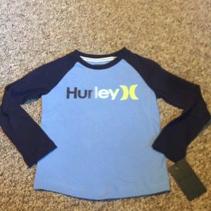 New Hurley Boys Long Sleeve Blue Shirt Size 4